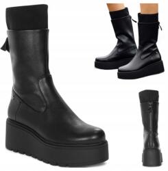 Maciejka Női Bőrcsizma, Size 38, Maciejka, fekete, cipzáros (Maciejka A7161-01/00-7)