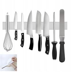 Creativo Mágneses kés-, kulcs- és szerszámtartó léc, 40cm, öntapadós, ezüst, rozsdamentes acél (CR-OR-M2-SR-SP)