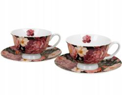 Duo Elegáns Spring Rose Black csésze szett (5902693934844)