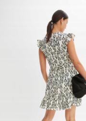 Bonprix 42-es Aszimmetrikus Ruha, fodrokkal, mintás