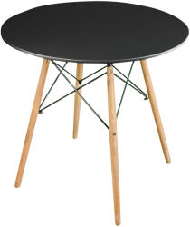Klubfotel Skandináv stílusú kerek étkező asztal 80cm - fekete