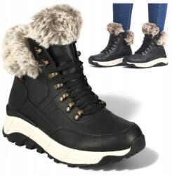 Rieker Női Bőr Hótaposó Bokacsizma, bélelt, fekete, Size 37 (RIEKER Revolution W0063-00)