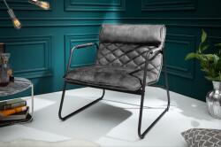 Invicta MUSTANG LOUNGER szürke bársony fotel