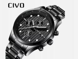  Férfi kvarcóra rozsdamentes acélból, kronográffal (5904133213113)