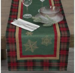 EUROFIRANY Star gobelin karácsonyi asztali futó Zöld 45x140 cm