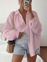 Shein Rózsaszín Hosszú Ujjú Koszon, Size 40, 100% poliészter