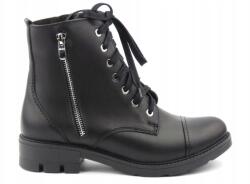 Helios Női Bakancs, Fekete Bőr, Size 36-41, természetes bőr, polár bélés, 3cm talp (578)