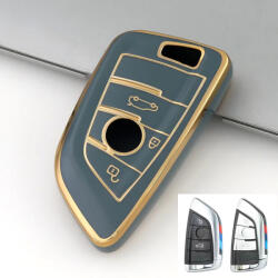  BMW smart 3 gombos kulcsház TPU tok kék arany (TBM035AKE)
