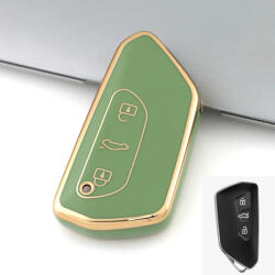 Seat 3 gombos smart kulcs TPU tok zöld arany (TVW060AZO)