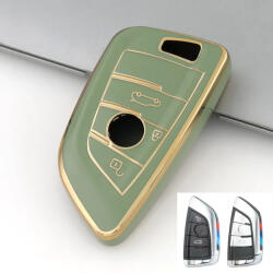  BMW smart 3 gombos kulcsház TPU tok zöld arany (TBM035AZO)