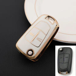  Opel 2 gombos bicskakulcs TPU tok fehér arany (TOP016AFH)