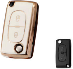  Citroen bicskakulcs 2 gombos TPU tok fehér arany (TCI001AFH)