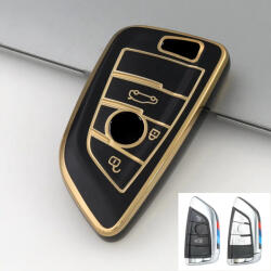  BMW smart 3 gombos kulcsház TPU tok fekete arany (TBM035AFK)