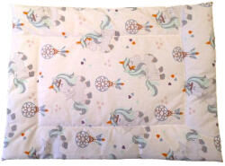  Lapos ovis kispárna - 38x480cm/ elfordított türkiz - szürke unikornis - álomfogó mintás