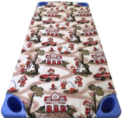  Vízhatlan gumifüles gyermek mintás lepedő 55x130 cm / cuki tűzoltó állatok mintával