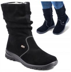 Rieker Női Bőr Bakancs, Size 40, bélelt, magas szárú, fekete, RiekerTex, Antistress (Rieker Z7171-01 Śniegowce)