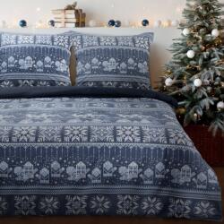 Takoy Karácsonyi flanel ágyneműhuzat-garnitúra 160x200 cm kék skandináv minta