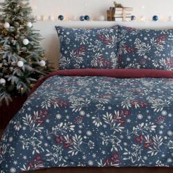Takoy Karácsonyi pamut ágyneműhuzat-garnitúra 160x200 cm kék fagyöngy