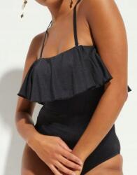 Bonprix Fodros fürdőruha, Size 40, fekete színű