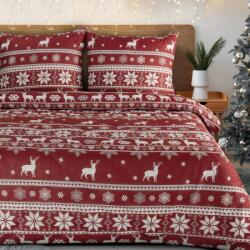 Takoy Karácsonyi pamut ágyneműhuzat-garnitúra 140x200 cm piros skandináv minta