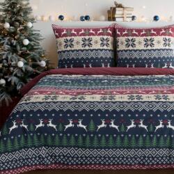 Takoy Karácsonyi pamut ágyneműhuzat-garnitúra 140x200 cm sötétkék skandináv minta