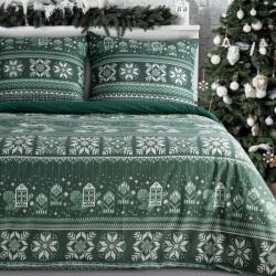 Takoy Karácsonyi pamut ágyneműhuzat 160x200 cm szett sötétzöld Nora