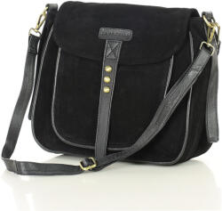 Marco Mazzini Velúr bőr válltáska | fekete