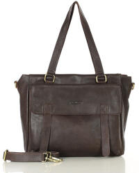 Marco Mazzini Elegáns bőr üzleti táska rekesszel | barna