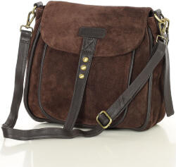 Marco Mazzini Velúr bőr válltáska | sötétbarna