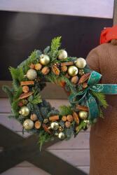  Karácsonyi Koszorú Nemes Jelenfából, 30cm, természetes, időjárásálló (Wianek z żywej jodły Nobilis)