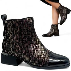 S. Barski Női Bőrcsizma, Size 37, fekete, bőr, sarokmagasság 4, 5cm (Barski LZ52-960)