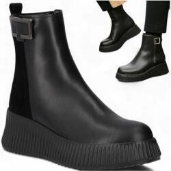 Filippo Női Bőrcsizma, Size 39, fekete, enyhén bélelt, bokáig érő (Filippo DBT7268/25 BK)