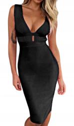  MD fekete bandázs ruha, Size XS/34, 70-92cm mellbőség