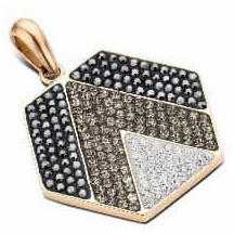  Victoria Rose gold színű fekete, fehér köves medál