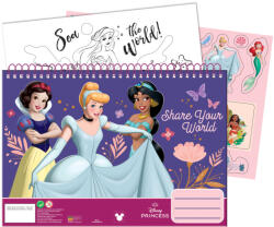  Disney Hercegnők Your World A/4 spirál vázlatfüzet 40 lapos matricával