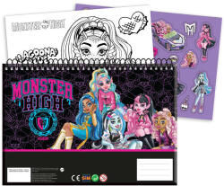  Monster High Crew A/4 spirál vázlatfüzet 40 lapos matricával