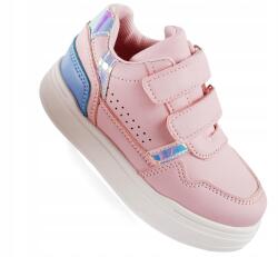 Linshi tornacipő, Size 30, tépőzáras, világos rózsaszín, öko bőr, merevített sarok (A2812-22)