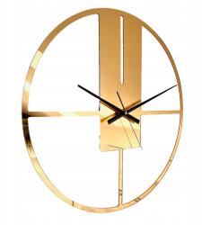  Arany falióra, tükrös, 50cm, modern, csendes mechanizmus, plexi (złoty lustrzany zegar ścienny K4G50)