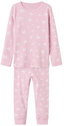 NAME IT Pijama cu mânecă lungă cu model fluture pentru fete roz (143C0B)