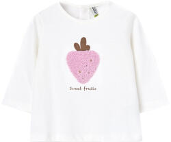 Losan brodate cu mânecă lungă fete T-shirt ecru (149683)