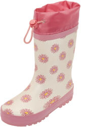 Playshoes Cizme de cauciuc fete, crem/roz cu margarete, 21/28 roz/rosu deschis (137FFE)