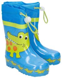 Playshoes Cizme de cauciuc copii, băieți, bleu cu crocodili, captuseala cu snur, 20/31 albastru/verde (1254E6)