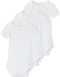 NAME IT Set 3 body mânecă scurtă unisex, alb, 50-98 Alb/ Alb strălucitor (143BC2)