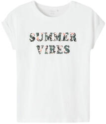 NAME IT tricou cu mâneci scurte pentru fete Alb / Alb strălucitor (137539)