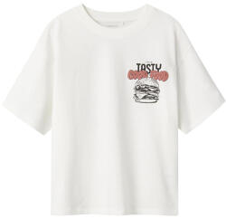 NAME IT Tricou copii, mânecă scurtă, băieți, crem/gri Tasty Good Food, 116/164 gri (144327)