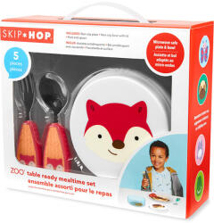 SKIP HOP Kit de start hranire bebelusi, Animale, 4 piese, 12 luni+ Vulpe (13E7FE) Set pentru masa bebelusi