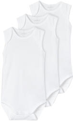 NAME IT Set 3 piese body bebe maieu, alb, uni alb (132D79)