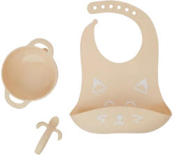 Babymoov Set de mancare bebe din silicon Kit Firsty ISY 3 piese, crem Vulpea (137C1B) Set pentru masa bebelusi