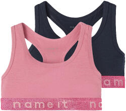 NAME IT Set 2 maieuri sport bustiere fete, roz/albastru, 116/164 roz/albastru/ Heather Rose (1362A4)