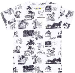 Losan tricou băieți cu mâneci scurte cu model alb (13E797)